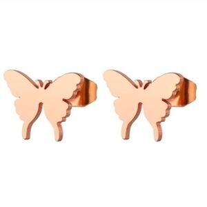 Butterfly Stainless Steel Stud  Earrings